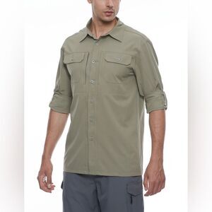 Little Donkey Andy Long Sleeve Fishing Shirt NEW Khaki Quick Dry UPF 50 XXL
